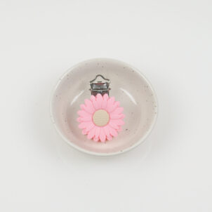 Silikonclips - rosa blomma