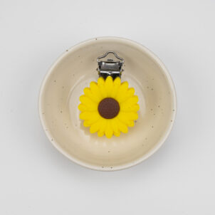 Silikonclips - gul blomma