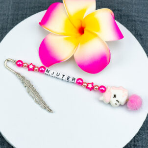Bokmärke njuter - rosa enhörning